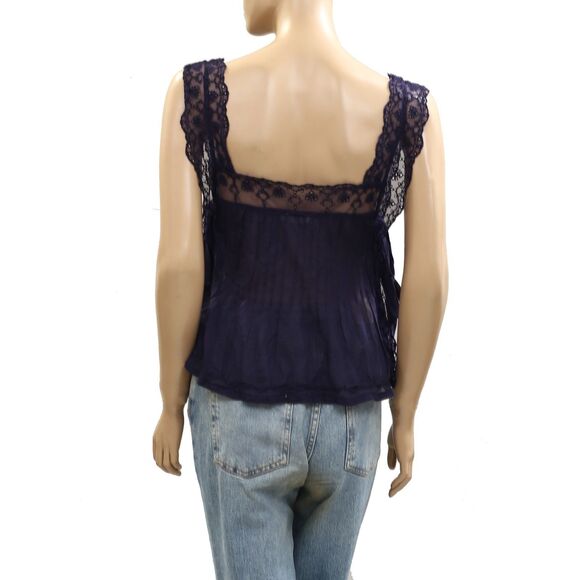 Intimately Free People Hey Lover Cami Blouse Top Embroidered Lace L NEW 284689 - Picture 7 of 9